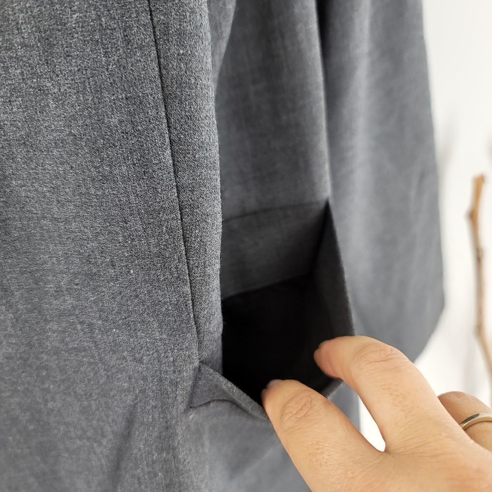 Eloqui Gray Unstructuredgray Open Front Blazer - image 3